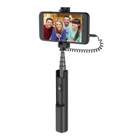   HOCO K9A VEZETÉKES SELFIE BOT 3.5 JACK CSATLAKOZÓVAL (FEKETE)