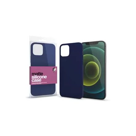 Apple iPhone 13 Pro készülékhez Szilikon matte tok ultra vékony sötétkék 