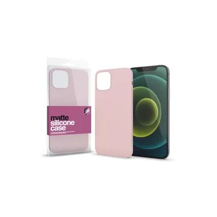 Apple iPhone 13 Mini készülékhez Szilikon matte tok ultra vékony púder pink 