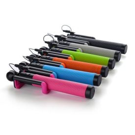   D12S VEZETÉKES SELFIE BOT LIGHTNING CSATLAKOZÓVAL iPHONE KÉSZÜLÉKHEZ (RÓZSASZÍN)