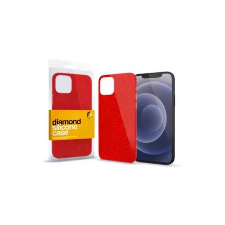 Apple Iphone 13 készülékhez Szilikon tok (Diamond) Piros 