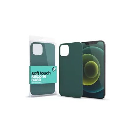 Apple iPhone 13 készülékhez Soft Touch Silicone Case sötétzöld
