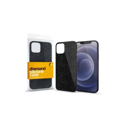 Apple iPhone 13 készülékhez Szilikon tok (Diamond) Fekete 