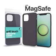   XPRO MagSafe rögzítésű Soft Touch Szilikon tok Apple Iphone 14 készülékhez - éjfekete