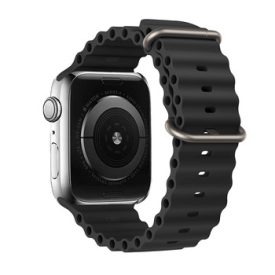   SILICONE LOOP SZíJ, APPLE WATCH 42/44/45/49 Készülékhez, DESIGN 1 BLACK