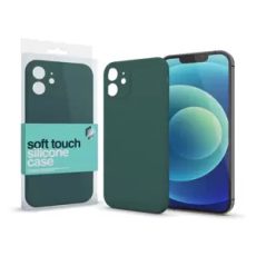 Apple iPhone 13 készülékhez Soft Touch Silicone Case Slim sötétzöld 